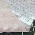 Polyester Pink 18mm Large Sequin Mesh Embroidery Fabric